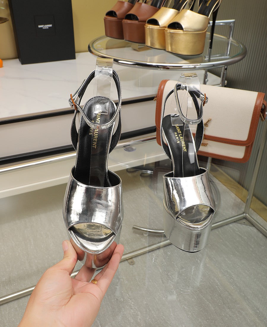SL SUPER HIGH HEELS SANDAL SILVER CALFSKIN
