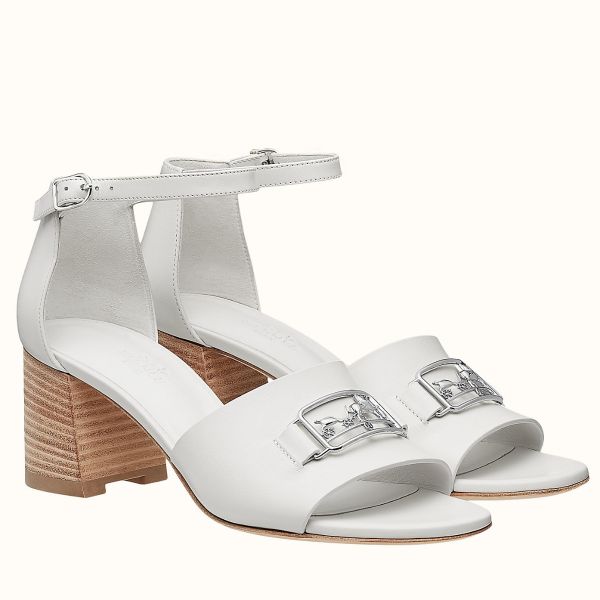 HERM Viaggio 60MM Sandals In White Leather
