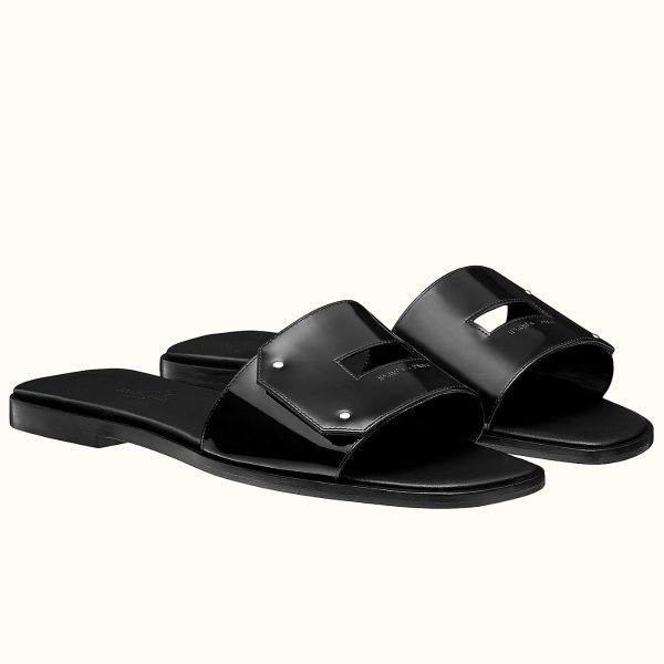HERM View Sandals In Black Patent leather