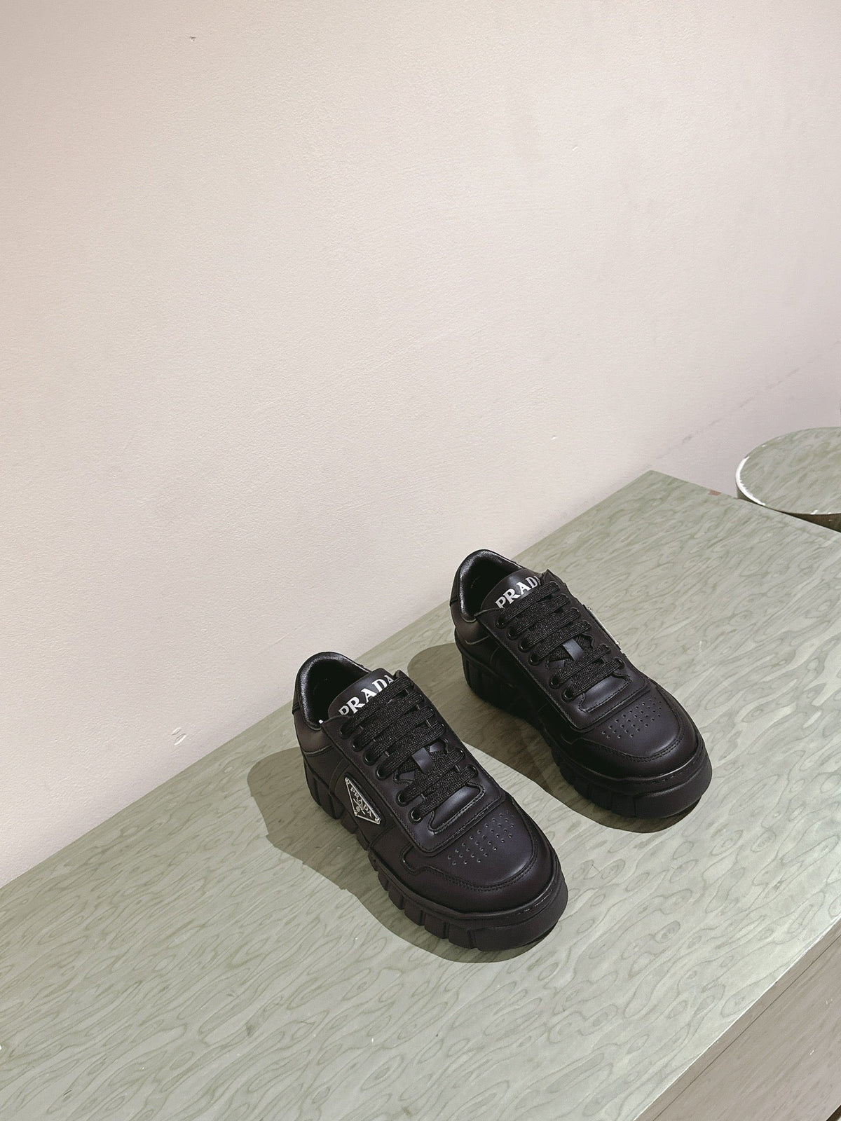 PRA FLATFORM SNEAKERS BLACK CALFSKIN