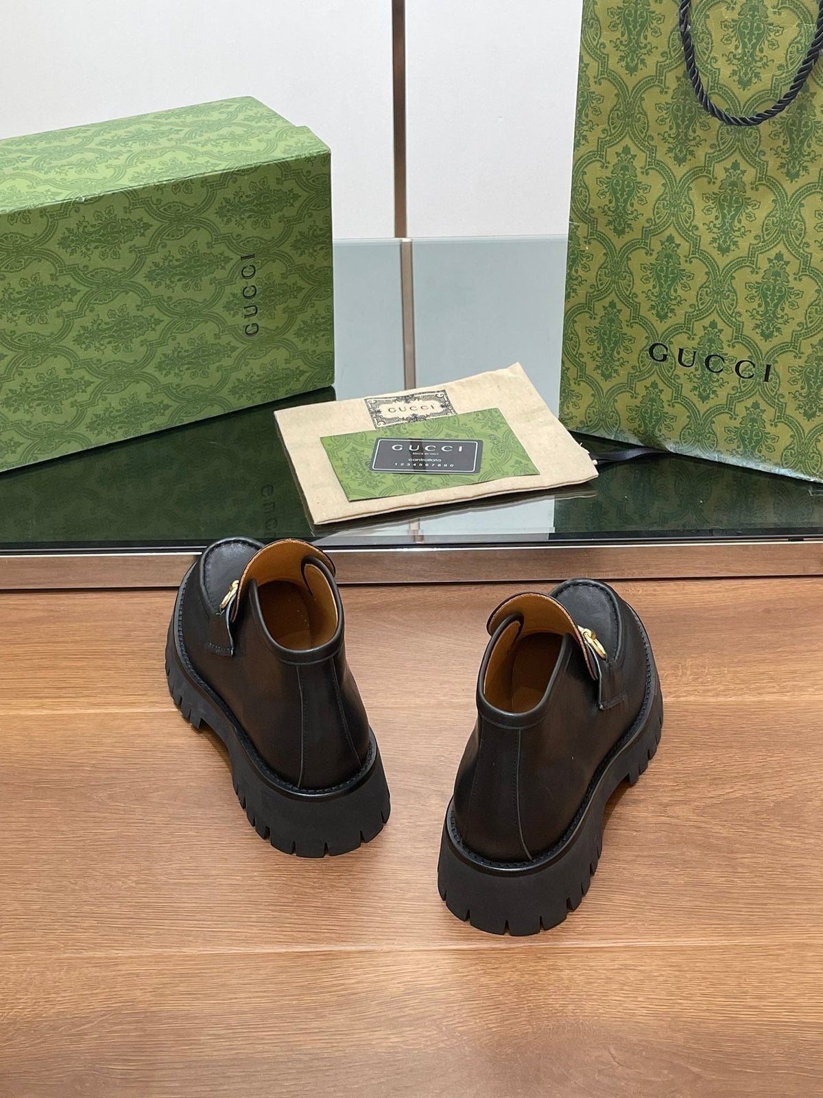 HORSEBIT ANKLE BOOTS 4.5CM IN BLACK CALFSKIN